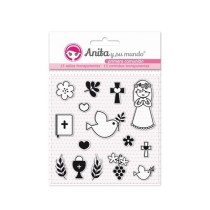 Pack 15 Sellos Acrílicos 1ªcomunion Niña 16 Anita