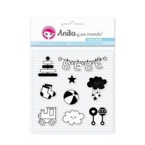 Pack 9 Sellos Acrílicos Azul Bebe 17 Anita