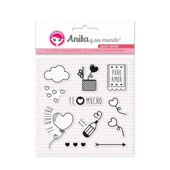 Pack 11 Sellos Acrílicos Puro Amor 17 Anita