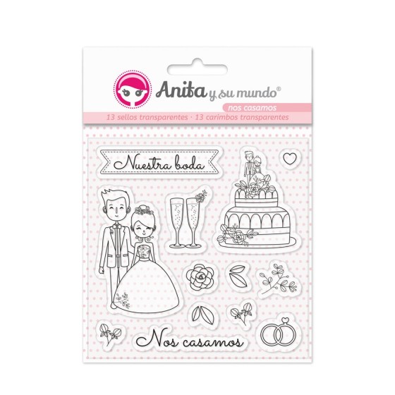 Pack 13 Sellos Acrílicos Nos Casamos 19 Anita