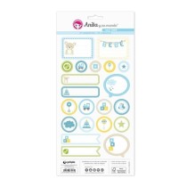 Pack 5 Hojas Pegatinas 15X32 Cm Papel Azul Bebe 17 Fsc Anita