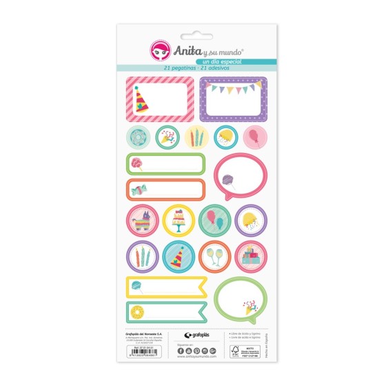 Pack 5 Hojas Pegatinas 15X32 Cm Papel Un Dia Especial 22 Fsc Anita