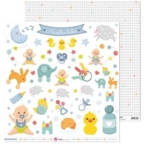 Pack 5 Papeles Decorados 12X12" 180 G Figuras Recortables Nuestro Peque 19 Fsc Anita