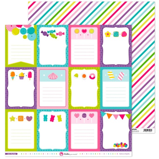 Pack 5 Papeles Decorados 12X12" 180 G Tarjetas Mis Chuches 16 Fsc Anita
