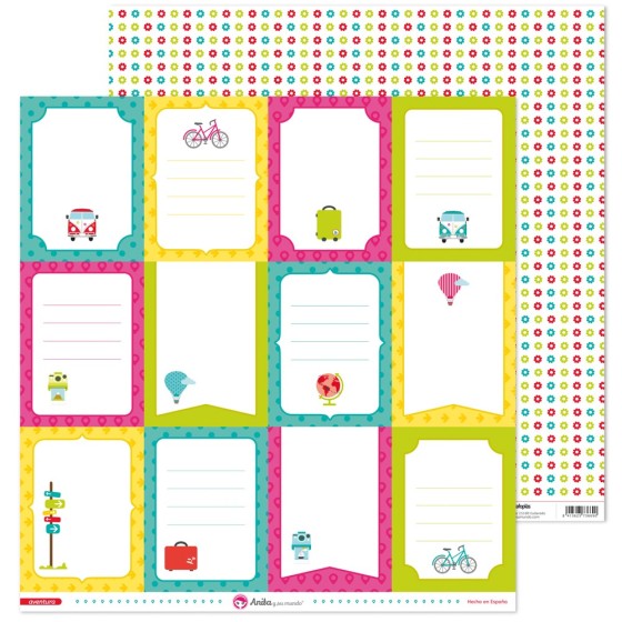 Pack 5 Papeles Decorados 12X12" 180 G Tarjetas Aventura 17 Fsc Anita