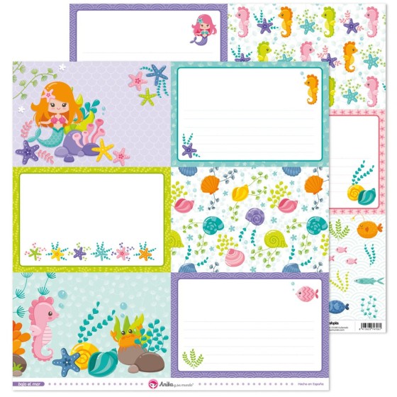 Pack 5 Papeles Decorados 12X12" 180 G Tarjetas Grandes Bajo El Mar Fsc Anita