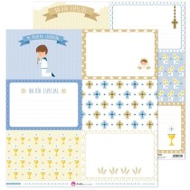 Pack 5 Papeles Decorados 12X12" 180 G Tarjetas Grandes 1ªcomunion Niño 18 Fsc Anita