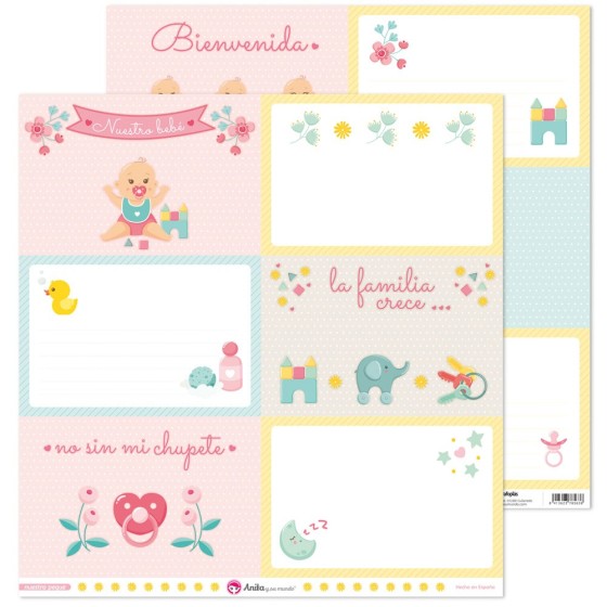 Pack 5 Papeles Decorados 12X12" 180 G Tarjetas Grandes Nuestra Peque 19 Fsc Anita