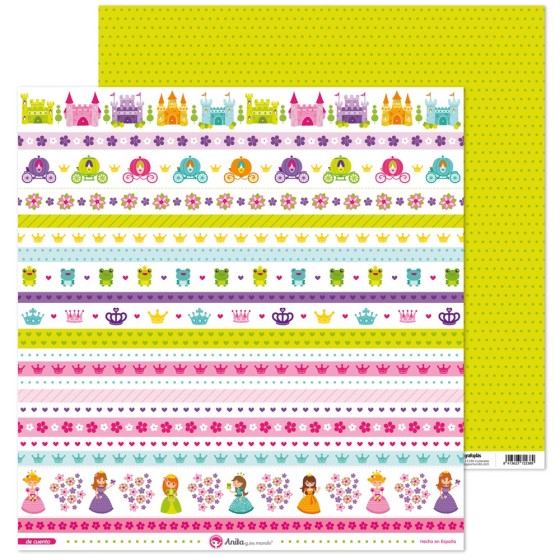 Pack 5 Papeles Decorados 12X12" 180 G Tiras Recortables De Cuento 16 Fsc Anita