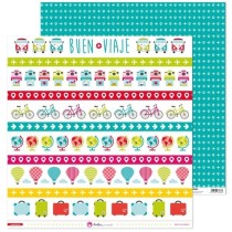 Pack 5 Papeles Decorados 12X12" 180 G Tiras Recortables Aventura 17 Fsc Anita