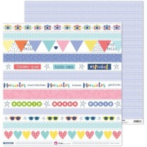 Pack 5 Papeles Decorados 12X12" 180 G Tiras Recortables Momentos Fsc Anita