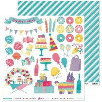 Pack 5 Papeles Decorados 12X12" 180 G Tiras Recortables Un Dia Especial 22 Fsc Anita