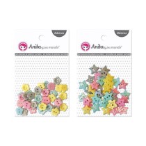 Pack 40 Botones Plástico Colores Surtidos Basicos Scrapbooking Anita