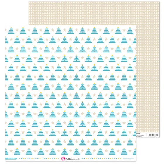 Pack 5 Papeles Decorados 12X12" 180 G Apilables Azul Bebe 17 Fsc Anita