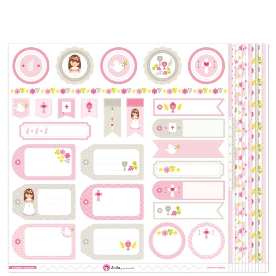 Pack 13 Papeles Decorados 12X12" 180 G 1ªcomunion Niña 16 Fsc Anita
