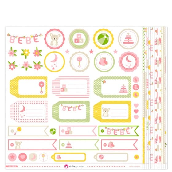 Pack 13 Papeles Decorados Rosa Bebe 17 Fsc Anita