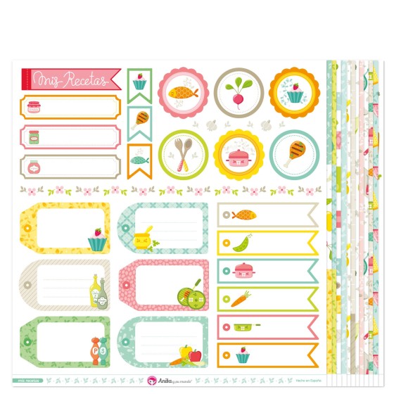 Pack 13 Papeles Decorados 12X12" 180 G Mis Recetas Fsc Anita