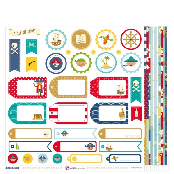 Pack 13 Papeles Decorados Isla Del Tesoro Fsc Anita