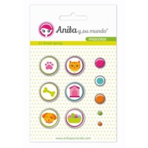 Pack 11 Brads Epoxy Mascotas 16 Anita