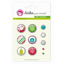 Pack 11 Brads Epoxy Feliz Navidad 16 Anita