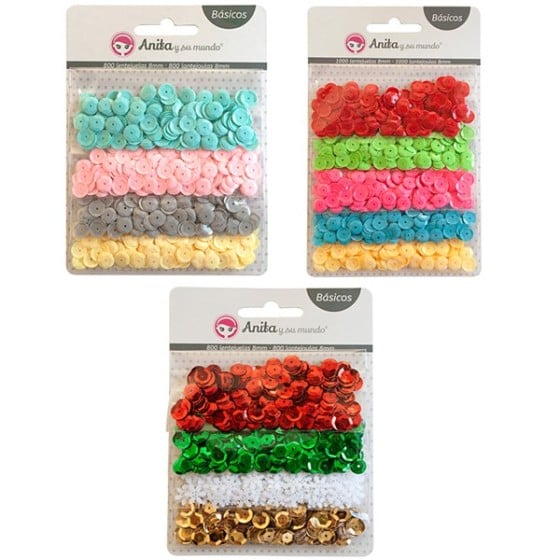 Pack 1000 Lentejuelas Colores Surtidos Basicos Scrapbooking Anita