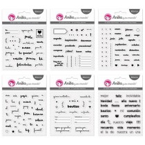 Pack 26 Sellos Acrílicos Planner Basicos Scrapbooking Anita