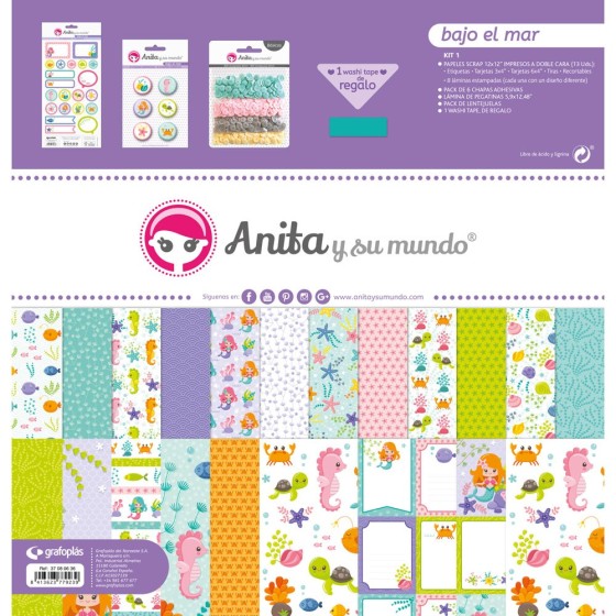Kit Scrapbooking Bolsa Bajo El Mar Anita