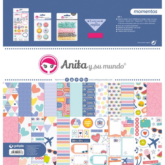 Kit Scrapbooking Bolsa Momentos Anita