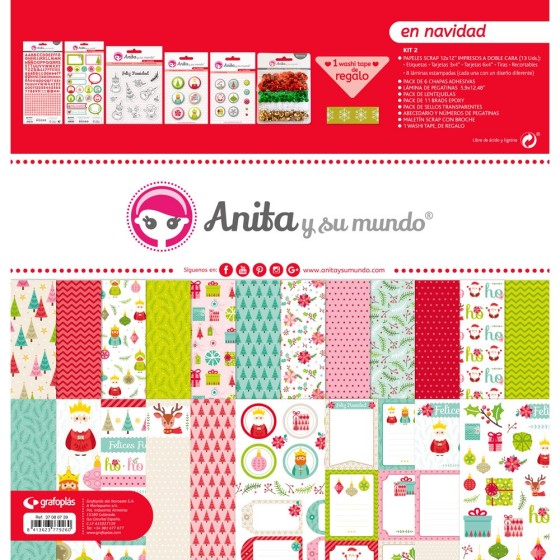 Kit Maletín Scrapbooking En Navidad Anita