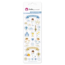 Pack 28 Pegatinas Plástico Con Relieve 1ªcomunion Niño 18 Anita