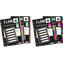 Separadores PP Opaco Extra 6 Posiciones A4 11 Taladros Colores Pastel Like Grafoplás