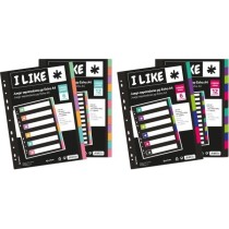 Separadores PP Opaco Extra 12 Posiciones A4 11 Taladros Colores Vivos Like Grafoplás