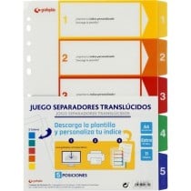 Separadores PP 5 Posiciones A4 11 Taladros Separadores PP Extra Grafoplás