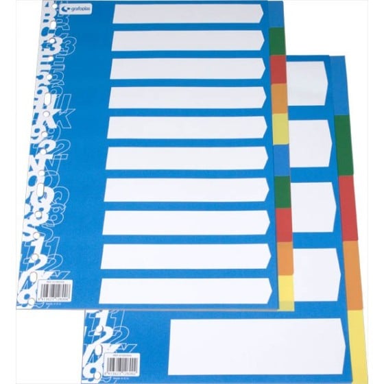 Separadores PP Opaco 10 Posiciones A4 16 Taladros Separadores PP Grafoplás
