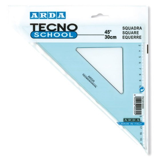 Escuadra Semi Rígido 30 Cm Azul Arda