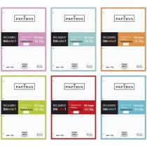 Recambios A4 100 Hojas 90 G Cuadricula 5X5 mm Sin Margen Con Taladros Turquesa Unicolor Papyrus