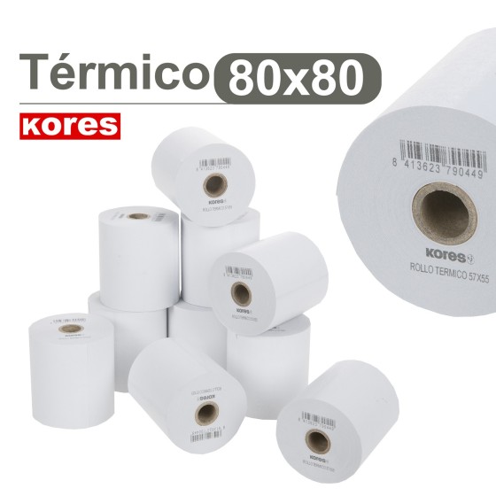 Rollos Papel Térmicos Sin Bisfenol A 80X80X12 mm 78 M Grafoplás