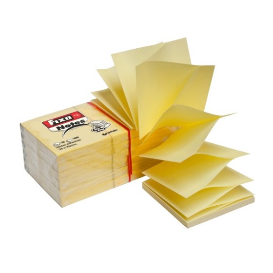 Bloc 100 Notas Adhesivas Zig-Zag 76X76 mm Amarillo Fixo
