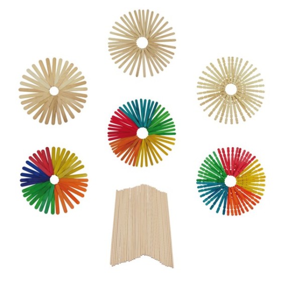 Pack 36 Palos De Madera 20 Cm Natural Fixo Kids