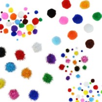 Pack 100 Pompones Medianos Colores Surtidos Fixo Kids