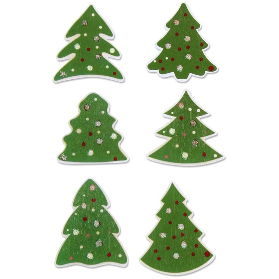 Set Figuras Madera  Arbol Navid.Adhesiva