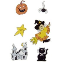 Set Figuras Madera  Halloween 2 Adhesiva