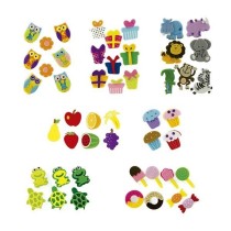 Pack 16 Figuras Adhesivas Fieltro 3D Chuches Fixo Kids