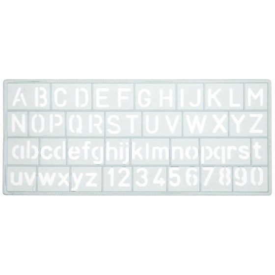 Plantilla Letras Y Numeros 10mm Gris Westcott