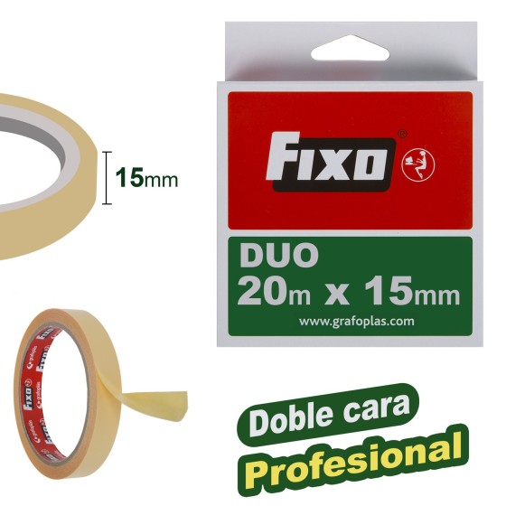 Cinta Doble Cara 15 mm X 20 M Fixo