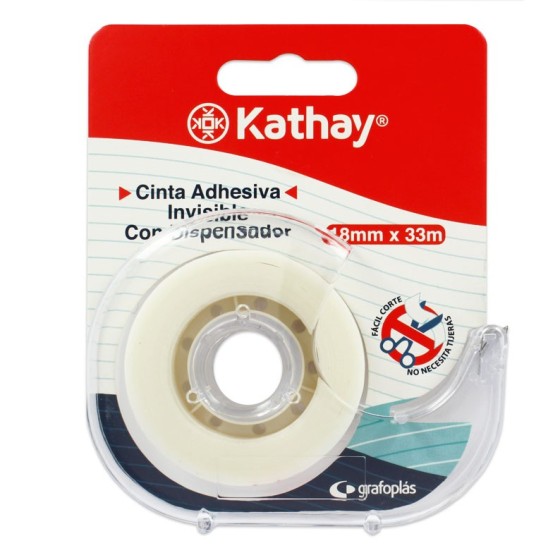 Cinta Invisible 18mm X 33M +Dispensador Kathay
