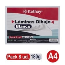 Pack 8 Láminas Dibujo A4 180G Kathay