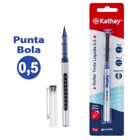 Blister 1 Boligrafos Tinta Líquida Con Capuchón 0.5mm P.Conic. Azul Kathay
