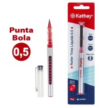 Blister 1 Boligrafos Tinta Líquida Con Capuchón 0.5mm P.Conic. Rojo Kathay