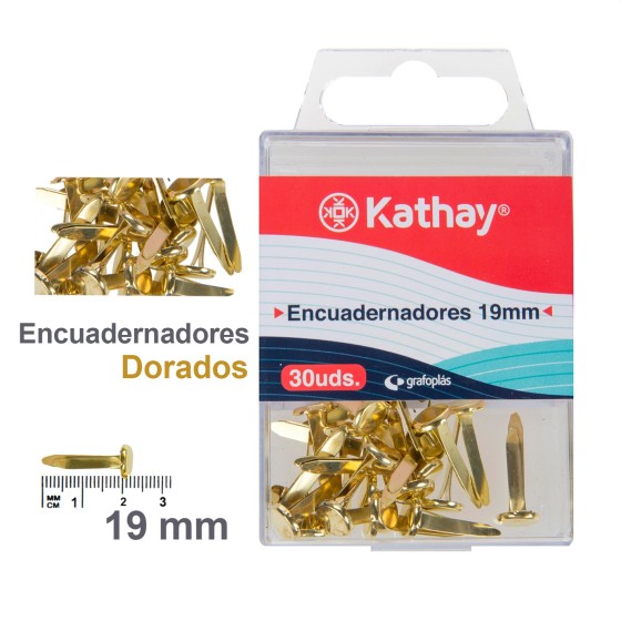 Caja 30 Encuadernadores Dorado Kathay